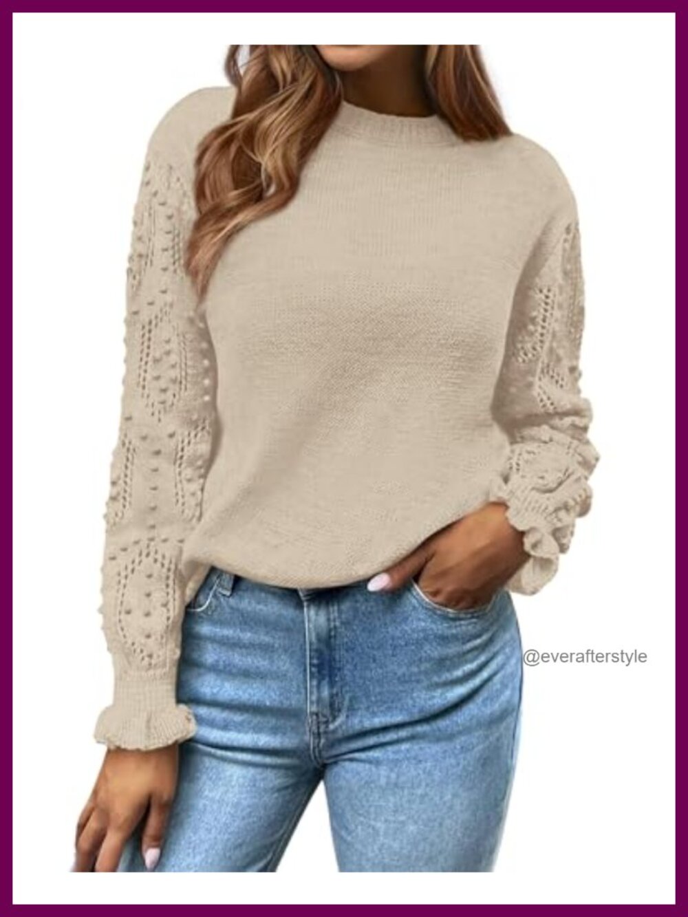 BTFBM Women's Hollow Out Sweater Crewneck Pullover Fall Winter Knit